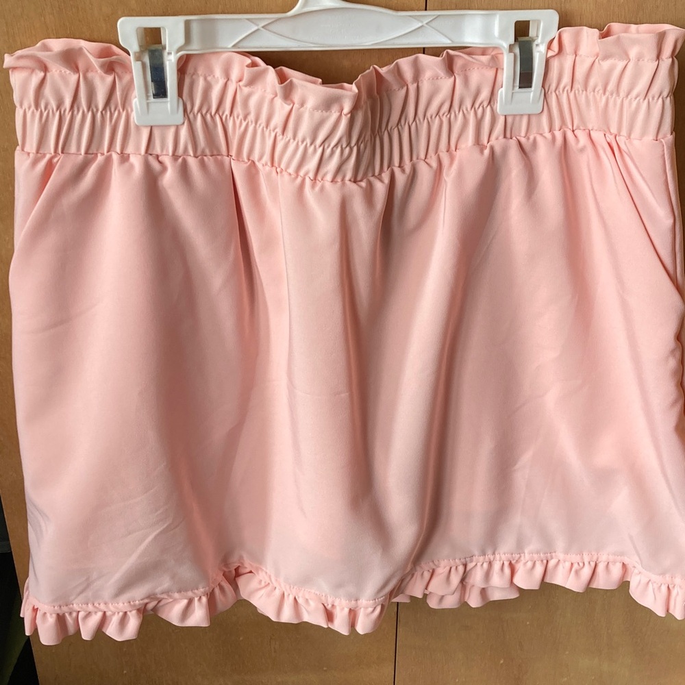 Pink Ruffled Mini Skort